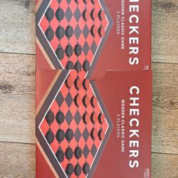 Classic Wooden Checkers Board Games – Used Once-Move out sale -Excellent Condition