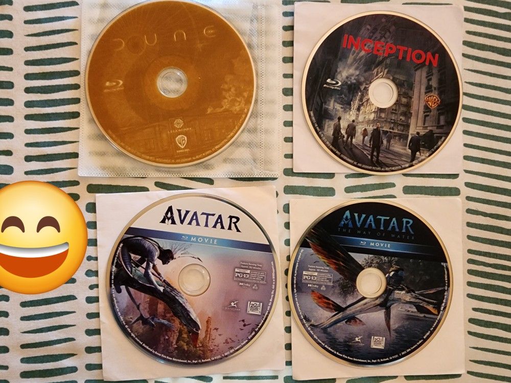Blu-ray movies Avatar, Avatar 2 The Way of Water, Dune, Inception Collection Action Sci-Fi BD Film Disc Fantasy Sand