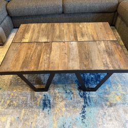 Coffee Table - Reclaimed Wood and Solid Iron