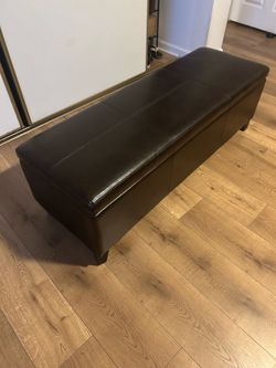 Dark brown leather storage