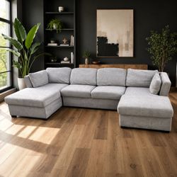 Large Gray Sectional Sofa Couch