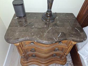 French provincial dresser with mirror and two matching nightstands