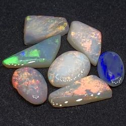 Beautiful Bright Black Crystal White Dark Rubs Lightning Ridge Rough Opal Parcel