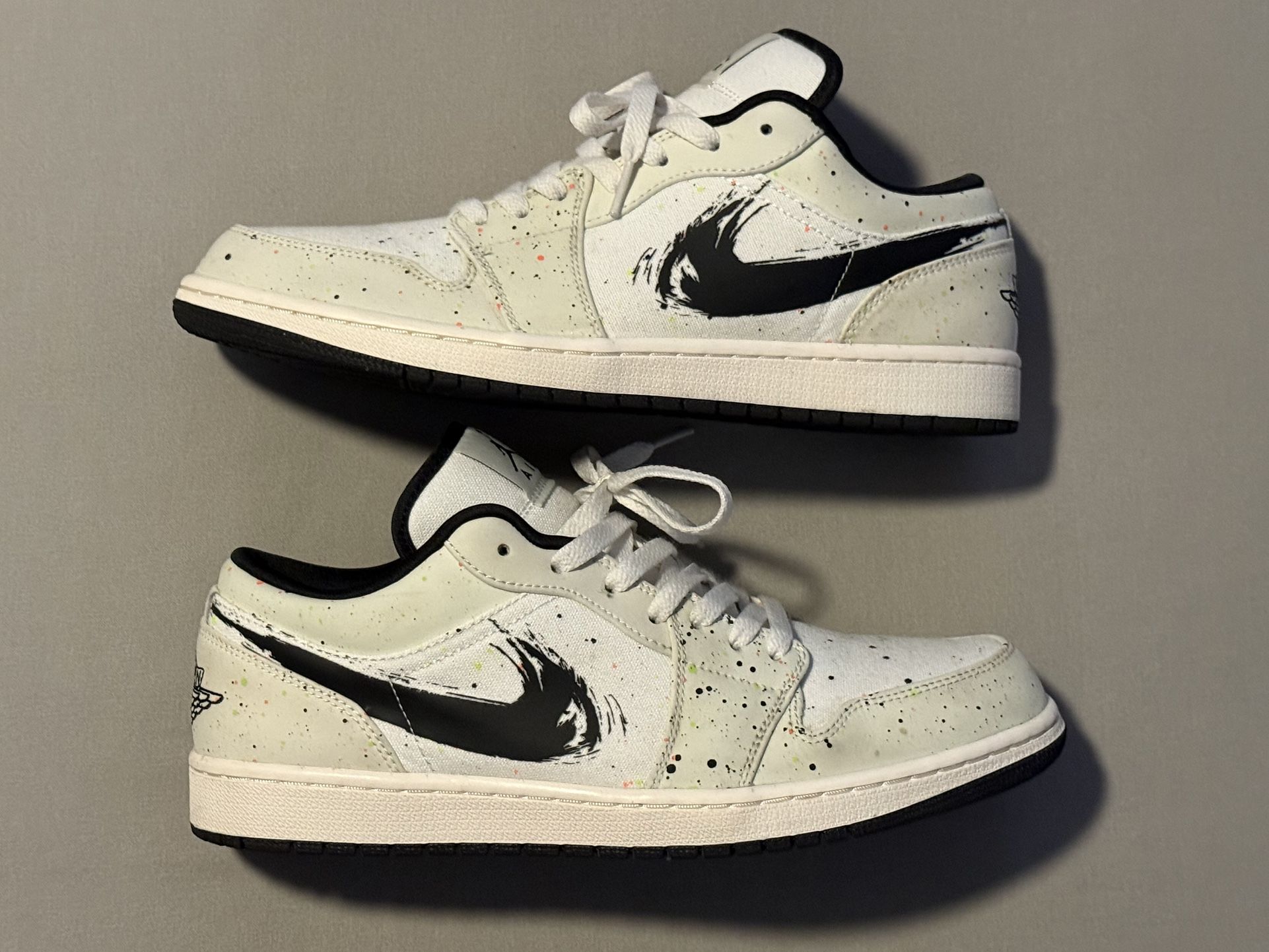 Nike Air Jordan 1 Low SE Brushstroke Sail Paint Splatter 2021 Rare VNDS