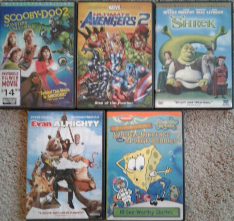 5 DVD BUNDLE OF MOVIES FOR KIDS