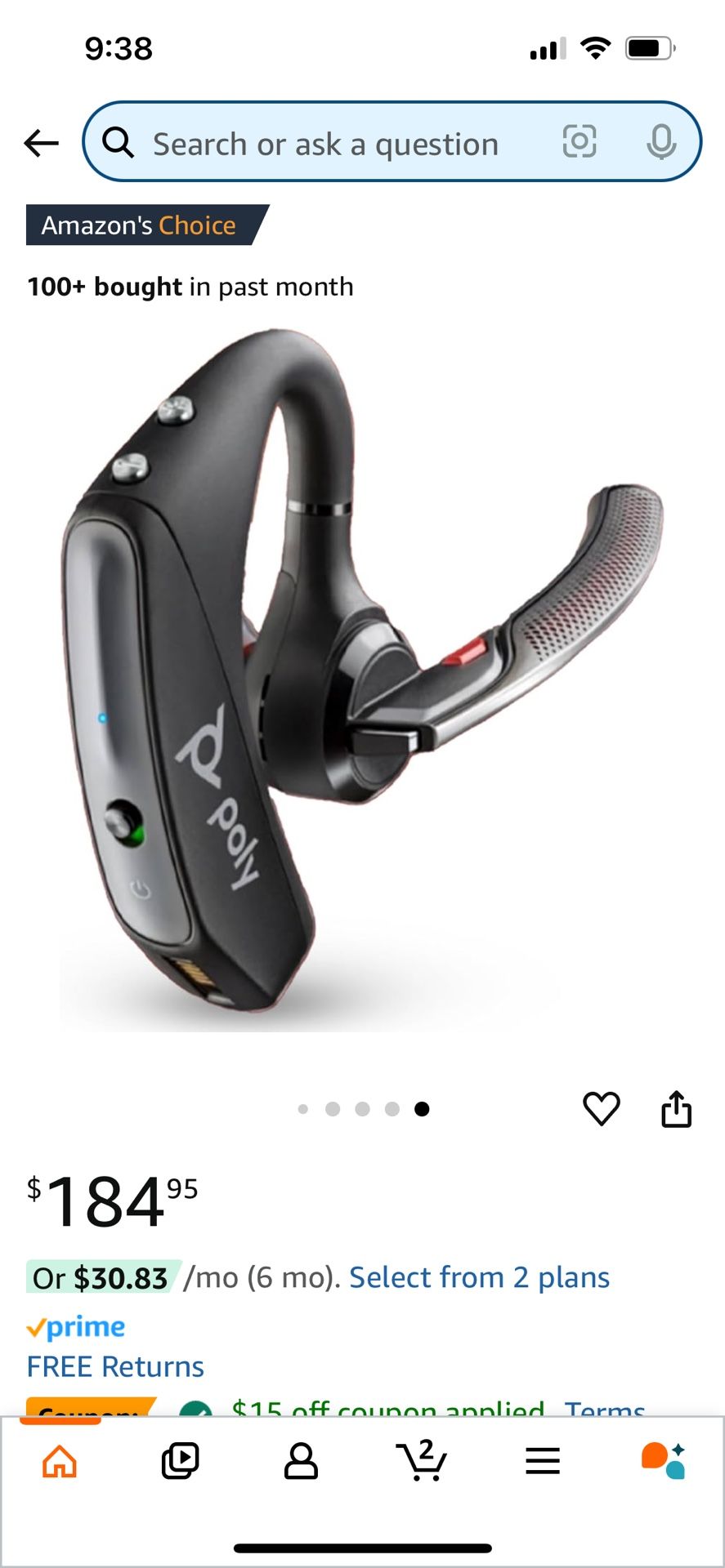 Platronics 5200 UC Bluetooth Headset