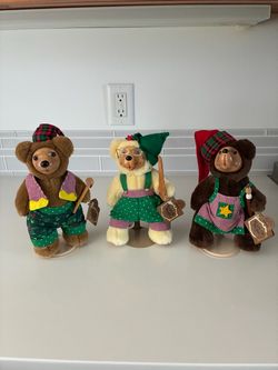 Vintage 1994 Robert Raikes Christmas Craftsmen Bears Trio