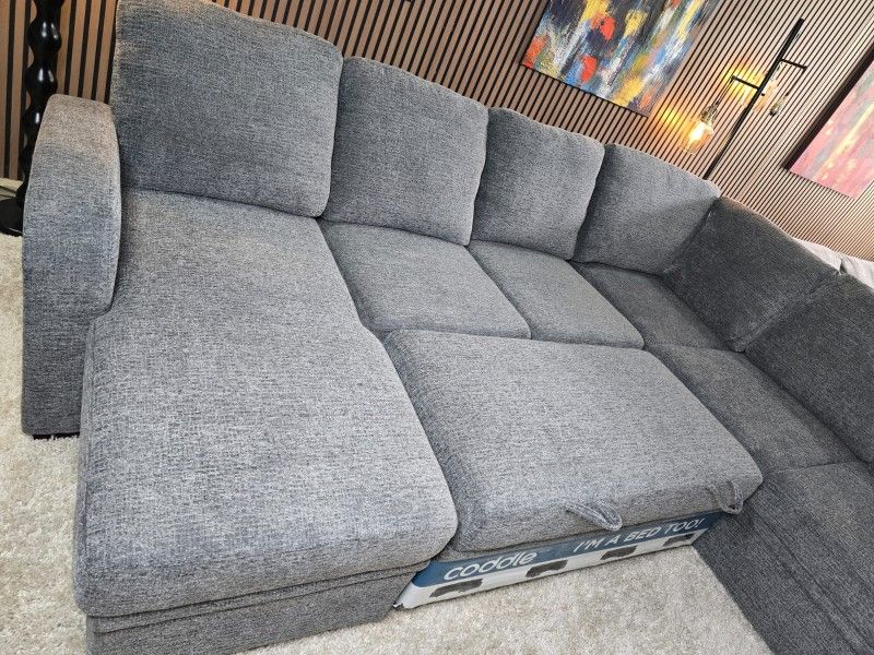 LIKE NEW- Coddle Aria Sleeper Sectional with Reversible Chaise and Storage