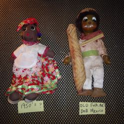 Vintage Dolls And Old Wind-up Monkey That Works.. Selling As A Bundle. All Sales Final.