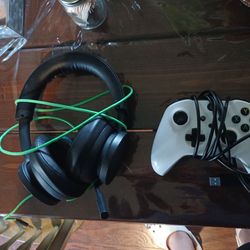 (both wired) xbox headset and controller