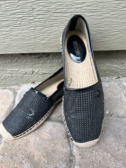 MICHAEL KORS Kendrick Slip On Pixie Fine Perforated Square Espadrille Flats 6 M
