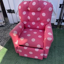 Pink Polka Dot Armchair | Kids' Room Decor | Cozy Nursery Seating