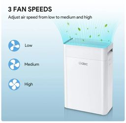 360SqFt Large Room Air Purifier True HEPA Filter Odor Allergies Eliminator Home