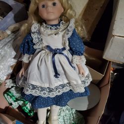 Blonde Porcelain Doll 