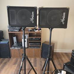 Very Nice Set Of "Horizon" Monitor Wedge Speakers And Stands."CHECK OUT MY PAGE FOR MORE DEALS "