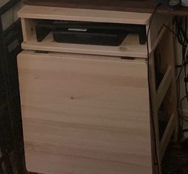 IKEA RESARÖ Mobile drop-leaf table w storage, pine
