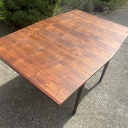 Mid Century Vintage Walnut Drop Leaf Table 