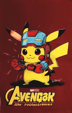 R- COSPLAY PIKACHU IRONMAN | 24×35 INDOOR AREA RUG | FLOOR MAT | FAN DECOR | WALL ART