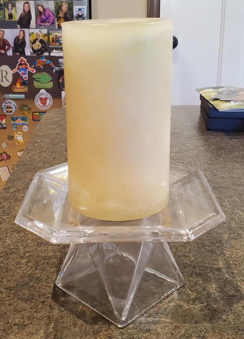 PartyLite Glass Pillar Candle Holder (candle not included)
