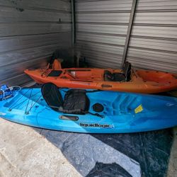 1) Wilderness Mango 10'6 Kayak 2)10' Blue Coupe XP with wheels (Used 1 Year and Stored)