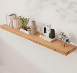 Floating Shelf 56”x8” - Rustic Elm Wood