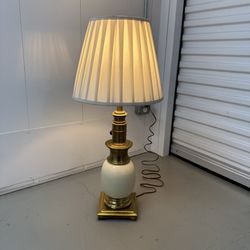 Vintage Stiffel Brass & Off-White Ostrich Egg Table Lamp - 33.5" Tall