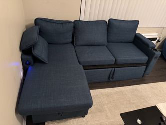 Navy Blue Sectional Sofa with Chaise