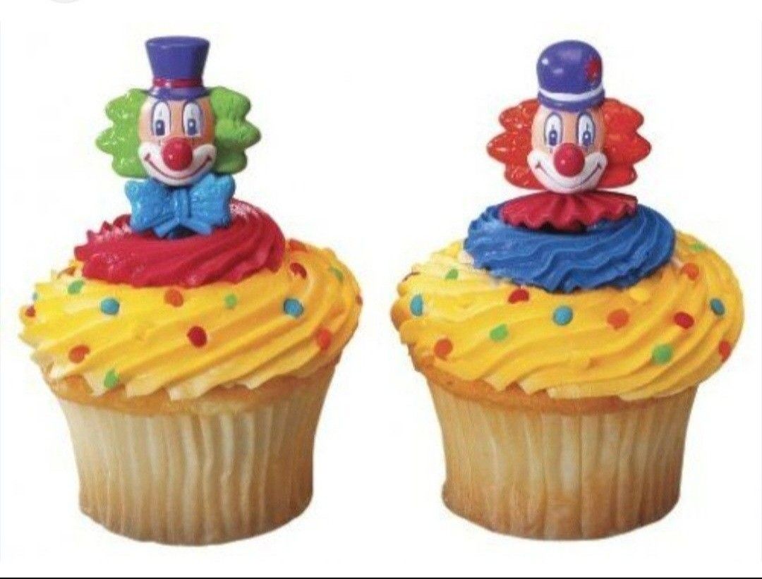 12 Count Circus Clown Cupcake Picks Toppers