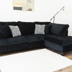 Black Velvet sectional (Deep Seating) 
