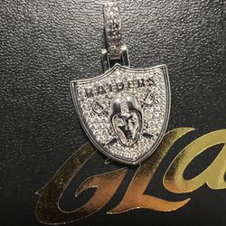 Raiders Pendent White Gold. Pendent Only No Necklace New