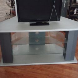 TV Table With Glass Shelves 