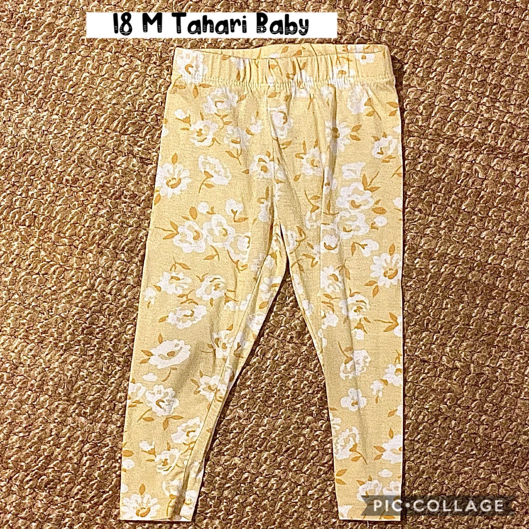 18 M Baby Girl Tahari Baby Yellow Floral Leggings Very Soft