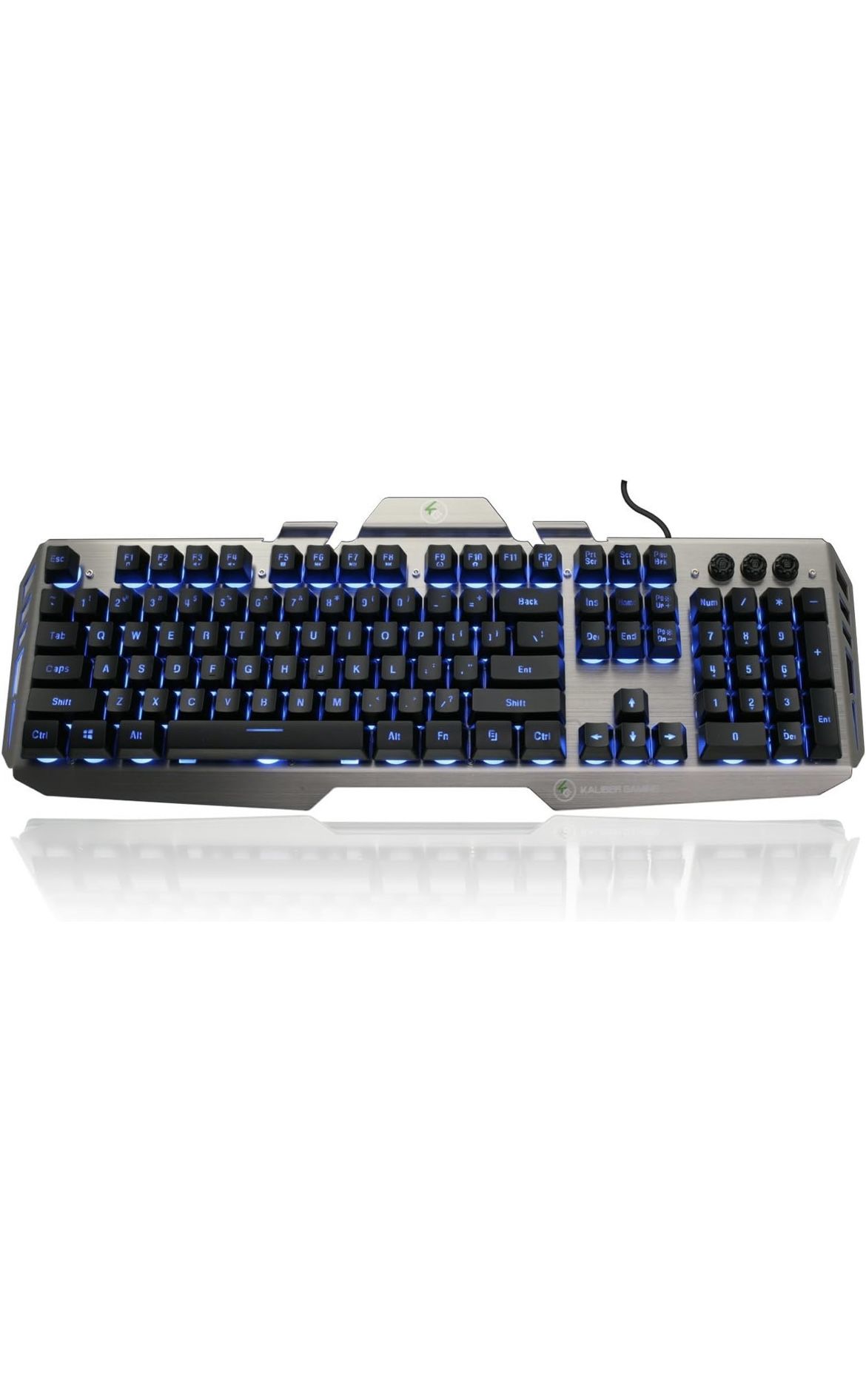 IOGEAR Kaliber Gaming HVER Aluminum Gaming Keyboard, Black/Gray,GKB704L-BK (Renewed)