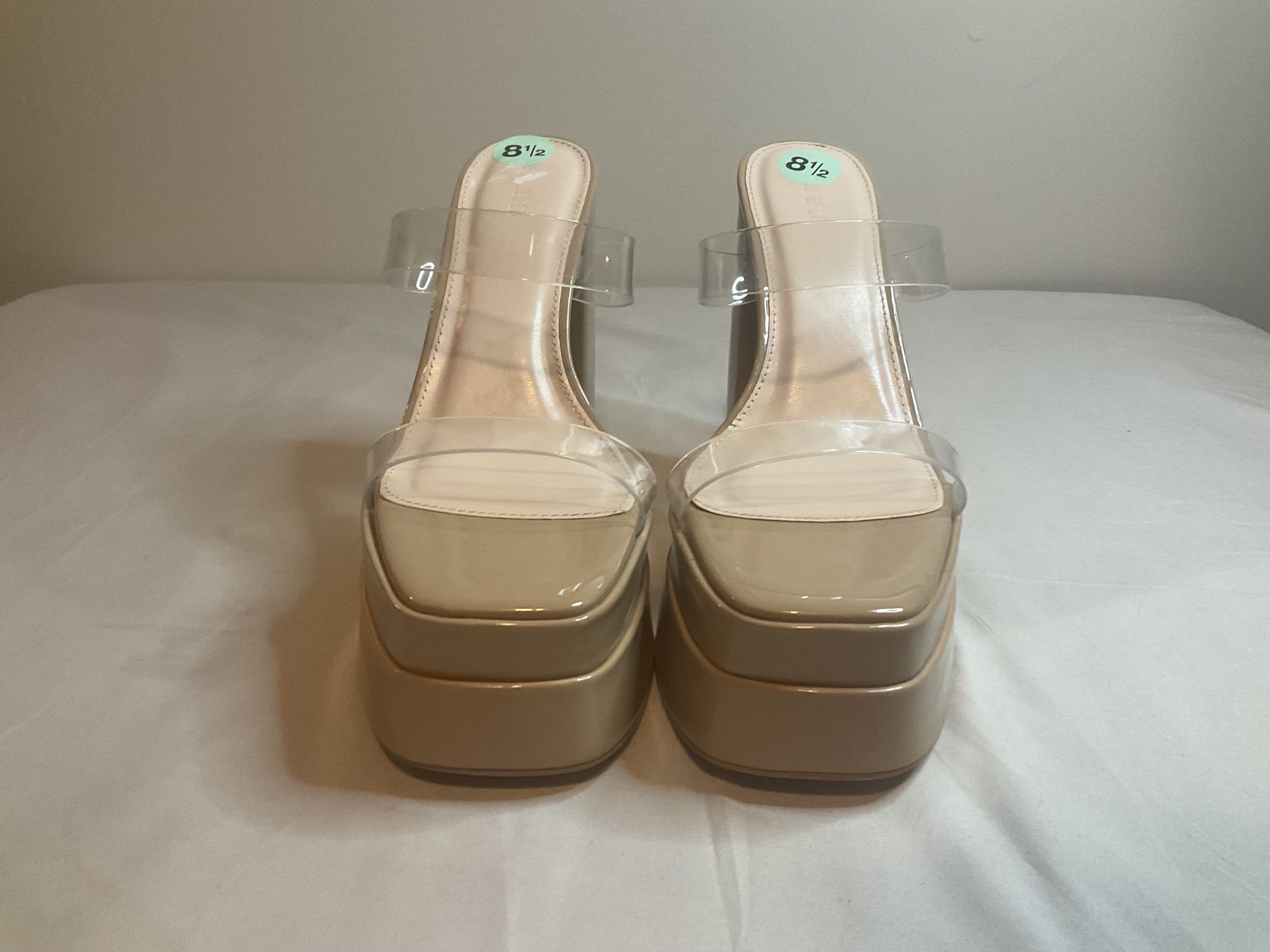 Forever 21 Clear-Vamp Stacked platform Heels
