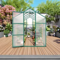 Newly marketed Gain height windproofaluminum greenhouse 6x10 FT Polycarbonate Greenhouse Raised Base and Anchor Aluminum Heavy Duty Walk-in Greenhouse