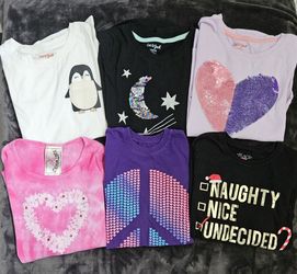 Girls long sleeve 6 Piece shirt lot Size 10-12 