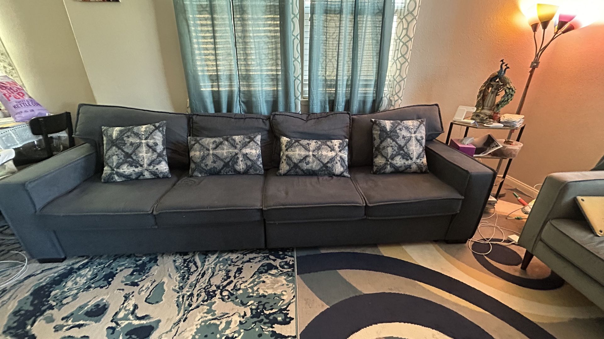 Playscape Blue Left & Right Arm Facing Pull-Out Sleeper Sofa