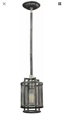 Home Decorators Collection 1-Light Silvered Wire Mesh Restoration Pendant