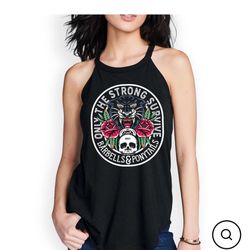 Barbells And Ponytails Flowy High Neck Tank Size Small