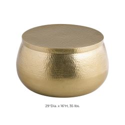 World Market Gold Hammered Metal Coffee Table