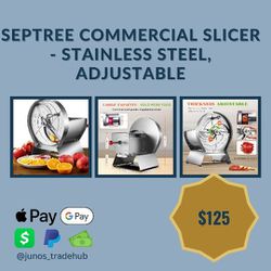 Septree Commercial Slicer - Stainless Steel, Adjustable