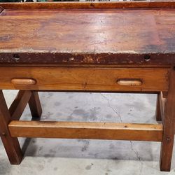 Vintage Antique Carpenter's Workbench,  Table Or Kitchen Island 