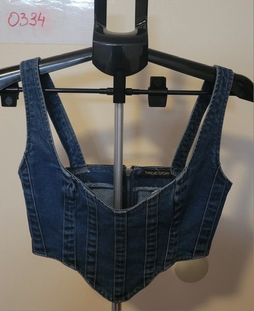Thread Story Denim Corset Top, NEW, size M (0334)