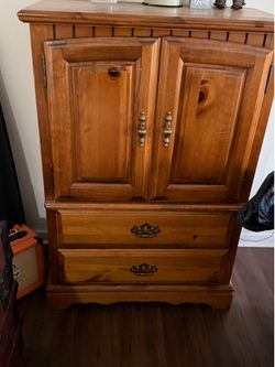 Solid Wood TV Armoire / Storage Cabinet
