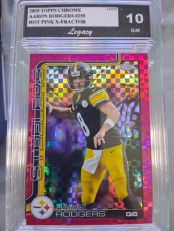 2025 topps chrome aaron Rodgers graded 10