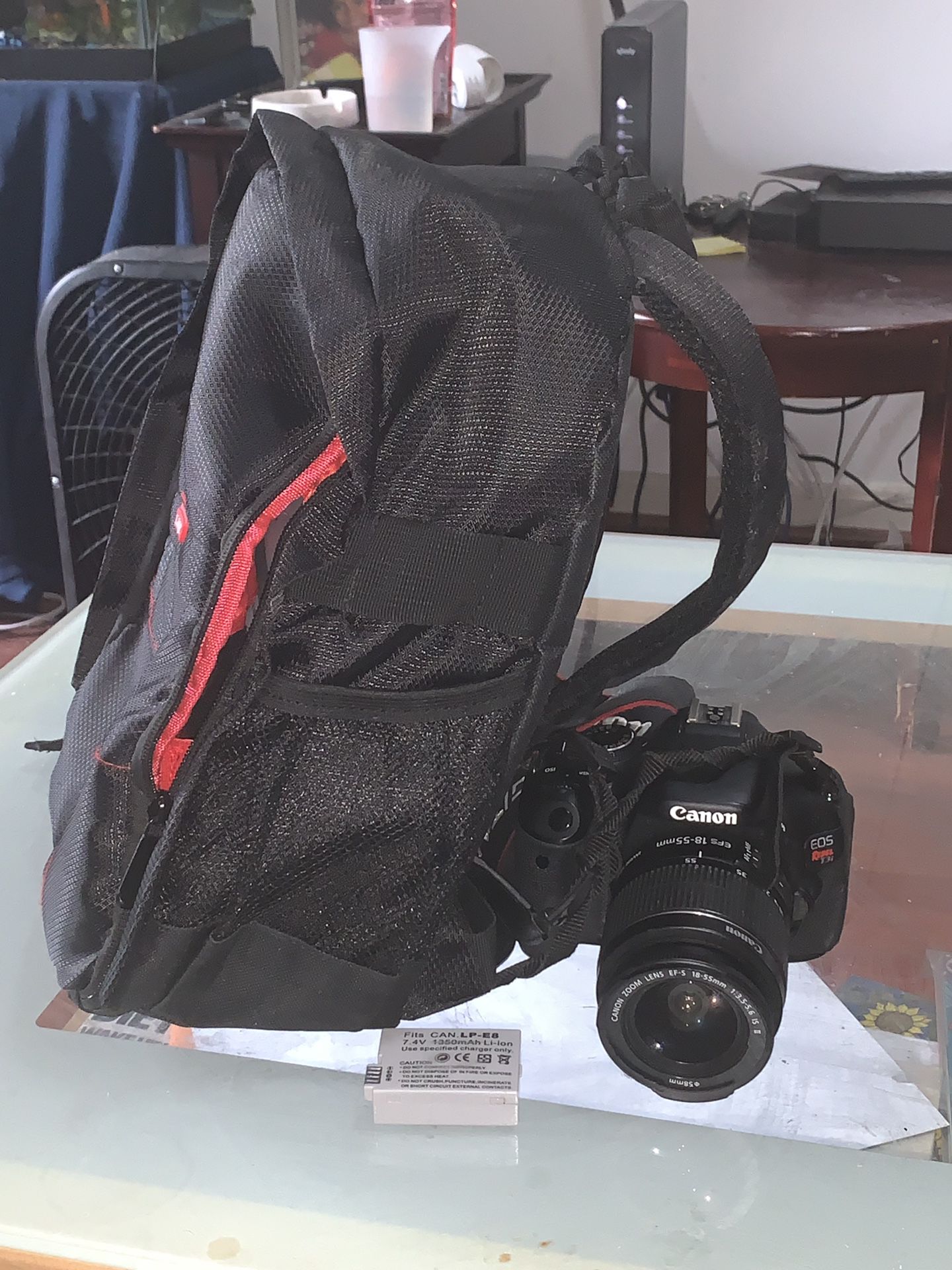 Canon Rebel T3i w/18-55mm lens, camera bag & 2 batteries