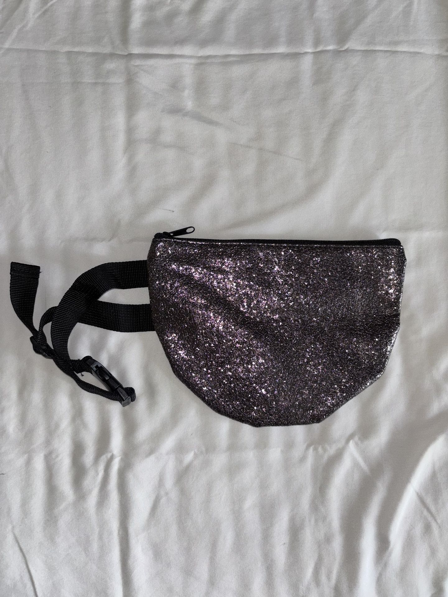 Glittery Black Waist Bag