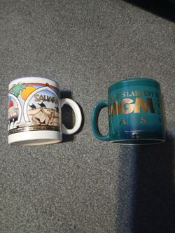 2 Vintage Las Vegas Casino Coffee Mugs (Sahara) and (MGM Grand) Excellent Condition