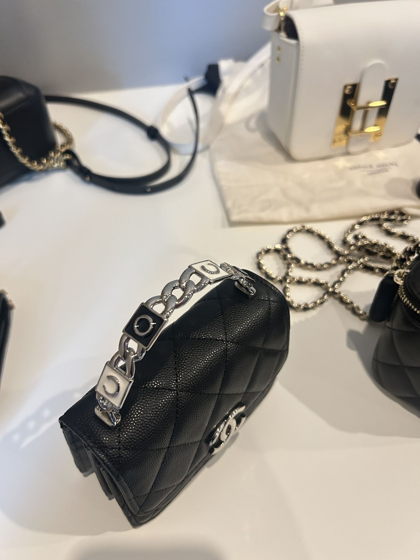 Black leather bag, handbag