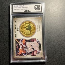 Mike Trout MLB Debut Medallion Card-Graded 9.5